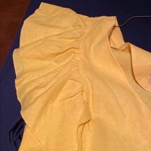 Yellow ruffle sleeve dress